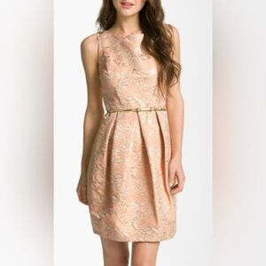 Eliza J Metallic Gold Dress Floral $198